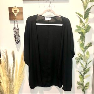 Janette Plus Boutique Black Gauze Cardigan